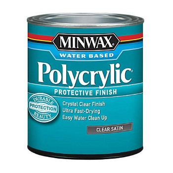 Minwax 23333 Polycrylic Protective Finish, Clear Satin ~ 1/2 Pint