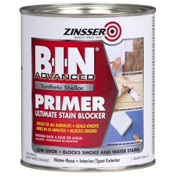 Zinsser 271009 Bin Synthetic Shellac Primer, White ~ Quart