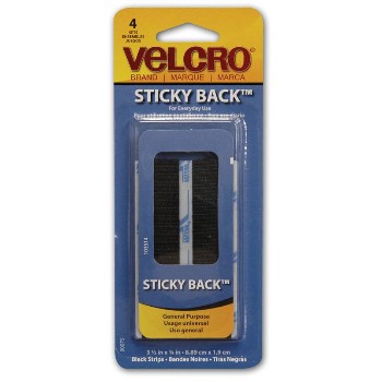 Velcro 90075 3.5in. X3/4in. Black Strip