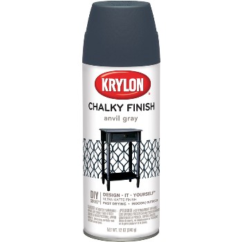 Krylon 4104 Chalky Finish Paint, Spray ~ Anvil Gray