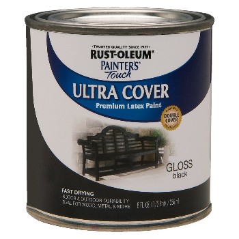 Rust-oleum 1979730 Ultra Cover Acrylic Latex, Gloss Black ~ Half Pint