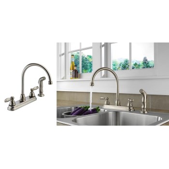 Delta Faucet P299575lf-ss Kitchen Faucet, 2 Handle - Stainless Steel