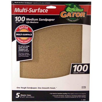 Ali Industries 4441 Multi Surface Sandpaper, 100 Grit ~ 9 X 11 Inches