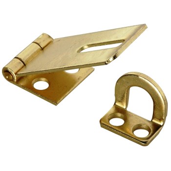 National 102053 Double Safety Hasp, Satin Brass ~ 1 - 3/4"
