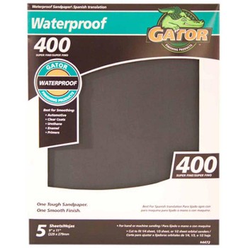 Ali Industries 4472 Waterproof Sandpaper, 9" X 11" ~ 400 Grit