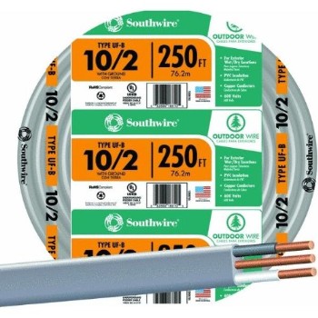 Southwire 13056755 Underground Feeder Cable ~ 10/2 Gauge, 250 ft
