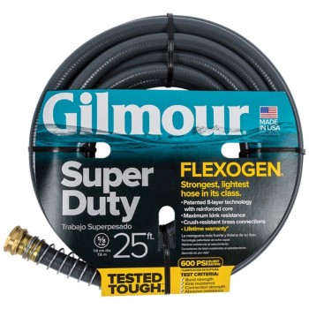 Fiskars/gilmour 874251-1001 Flexogen Super Duty Hose, Gray ~ 5/8" X 25 Ft
