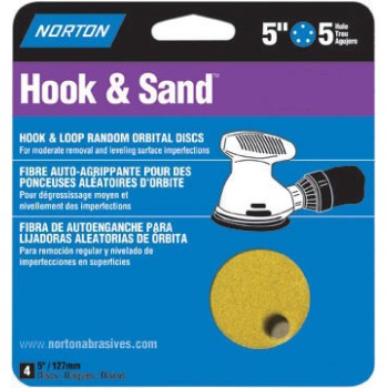 Norton 02206 5x5 120 Hook & Sand Disc