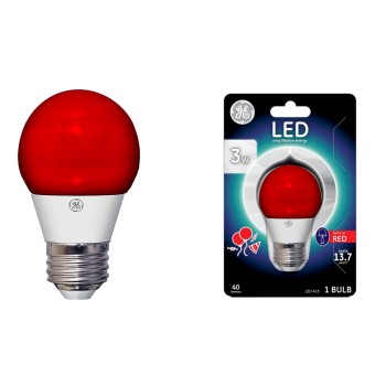 General Electric 92122 Party Light Bulb, Red ~ Led