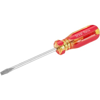 Great Neck G10c Slotted Screwdriver, Round Shank ~ 1/8" X 3"