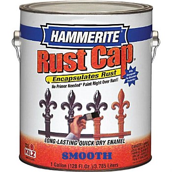 Masterchem 46240 Hammerite Rust Cap Smooth Enamel Finish, Black ~ Gallon