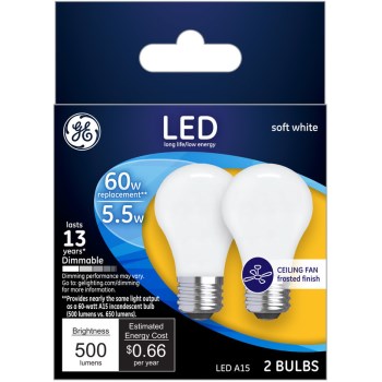 Ge Consumer Products 25986 2pk A15 Wh Ceiling Bulb