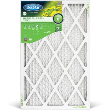 Pleated Furnace Air Filter, MERV 8 - 16" x 20" x 1"