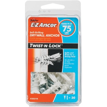 Itw/ramset 25210 Twist-n-lock™ Drywall Anchor, 75 Lb ~ Pack Of 20