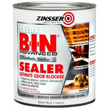 Zinsser 271409 B-i-n Synthetic Shellac Sealer ~ Clear, Quart