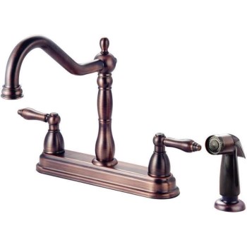 Hardware House 137034 Kitchen Faucet~two Handle W/spray, Classic Bronze