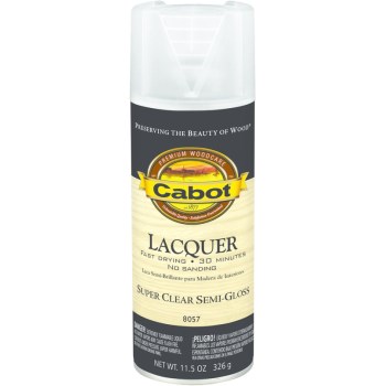 Cabot 1440008057076 Interior Lacquer Spray, Semi-gloss ~ 11.5 Oz