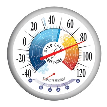 Springfield 90078 Thermometer ~ Heat Index & Wind Chill, 13.25"
