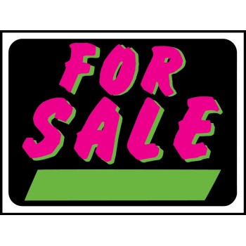 Hy-ko 3041 For Sale Sign, Fluorescent Plastic 9 X 12 Inch