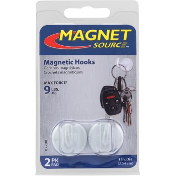 Master Magnetics 07290 2pk Magnetic White Hook