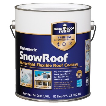 Snow Roof/kst Kst000srb-16 Elastomeric Snow Roof Coating, Bright White ~ 3.40 Liters
