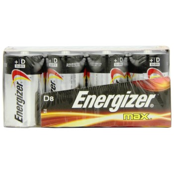 Energizer E95fp-8 Alkaline Battery, D Cell ~ Pack Of 8