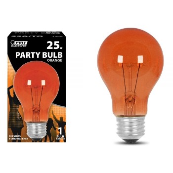 Feit Elec. 25a/to Party Light Bulb, Orange ~ 120 Volt 25 Watt