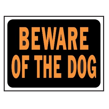Hy-ko 838 Beware Dog Sign, Aluminum 10 X 14 Inch