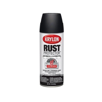 Krylon K06902400 Rust Protector Enamel Paint, Satin Black ~ 12 Oz