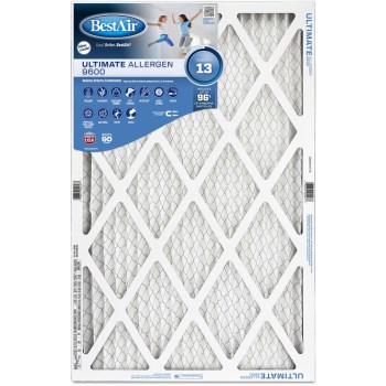 Pleated Furnace Air Filter, MERV 13 - 16" x 25" x 1"