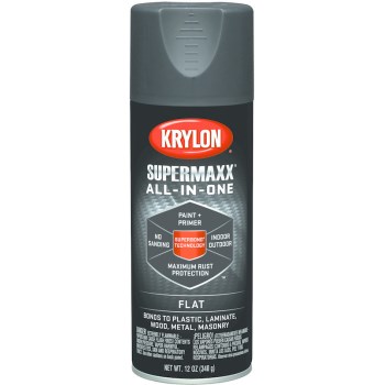 Krylon 8970 Spray Paint, Flat Black Supermaxx