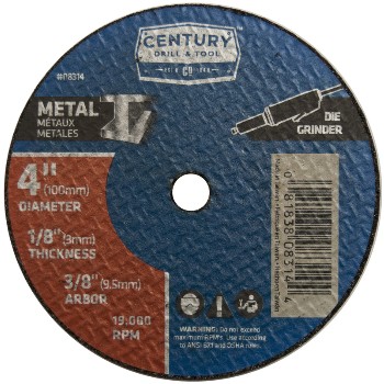 Century Drill & Tool 08314 4x1/8 Mtl Cutoff Wheel