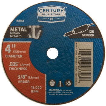 Century Drill & Tool 08306 4x.035 Mtl Cutoff Wheel