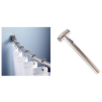 Hardware House 162767 Curved Shower Rod, Adjustable ~ Chrome Finish