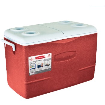 Rubbermaid 1929015 Non-wheeled Cooler, Red ~ 50 Quart