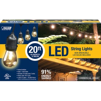 Feit Electric 72026 Decorator Indoor/outdoor Led String Lights ~ 20 Ft
