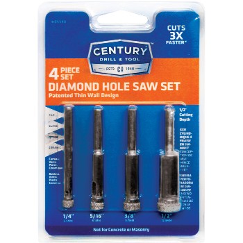 Century Drill & Tool   05590 4pc Diamond Holesaw Set