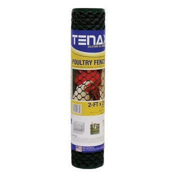 Tenax Corp 72120942 Poultry Fence Netting, Green ~ 2 Ft X 25 Ft