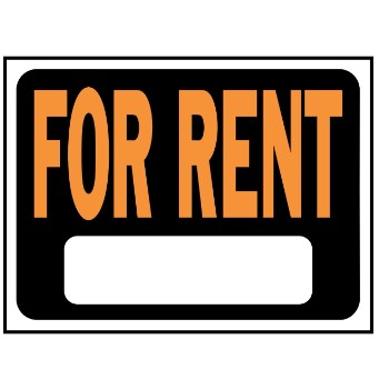 Hy-ko 3005 For Rent Sign, Plastic 9 X 12 Inch