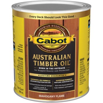 Cabot 140.0003459.005 Australian Timber Oil, Mahogany Flame ~ Quart