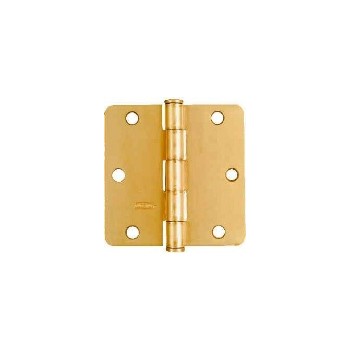 National 186916 Satin Brass Door Hinge, Visual Pack 512 Rc 3 - 1/2 Inches