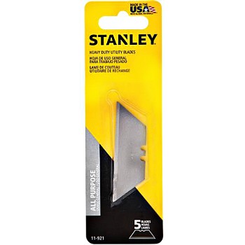 Stanley 11-921 Utility Knife Replacement Blades, Heavy Duty ~ 5 Count Card