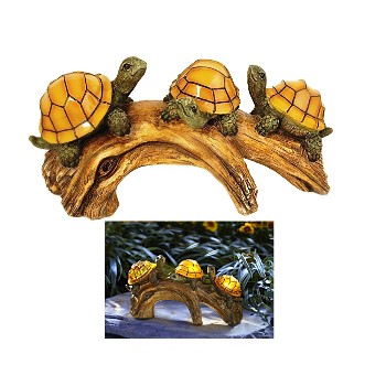 Coleman Cable 91515 Led Solar Light ~ Turtles On A Log