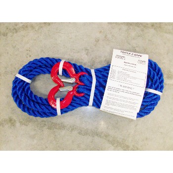 Triple S Rope Ts-6.25hh15 Polypropylene Hook X Hook Tow Rope, 6,250 Lb ~ 5/8" X 15 Ft.