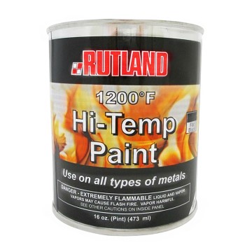 Rutland 81 High Temperature 1200 Degree Stove & Grill Paint, Flat Black ~ 16 Oz