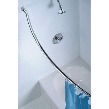 Curved Shower Rod - Stainless Steel/Chrome - 5'