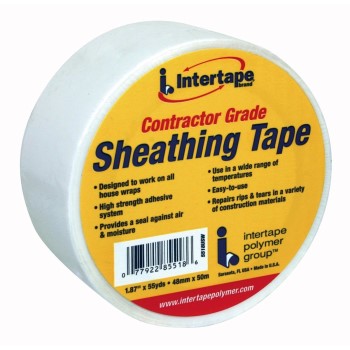 Intertape 85518 Contractor Grade Sheathing Tape, White ~ 1.87" X 55 Yds