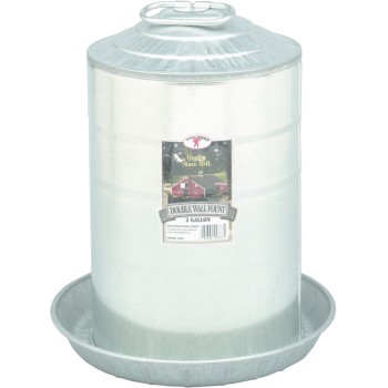 Miller Mfg 9833 Poultry Waterer, Galvanized ~ Three Gallon Capacity