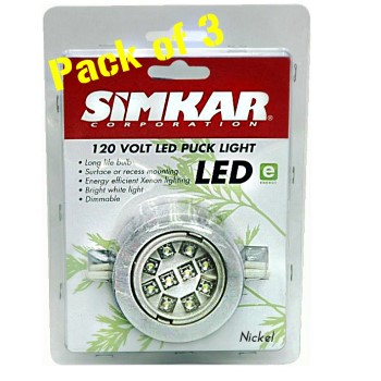 Simkar 003-11003 Led Puck Lights, Nickel