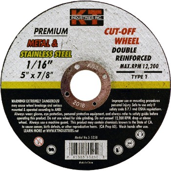 K-t Ind 5-5250 5in. X1/16 Cut Off Wheel